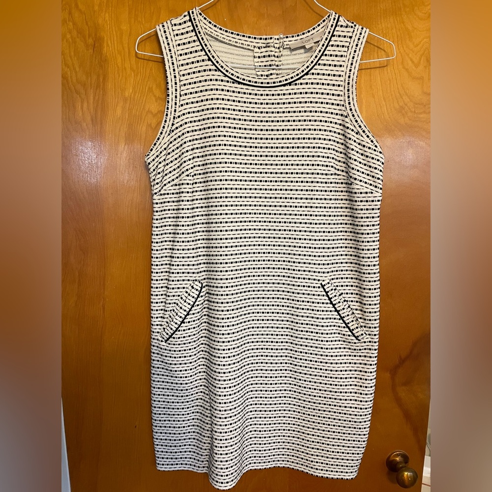 Loft Black & White Patterned Dress